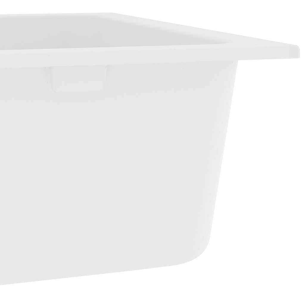 vidaXL Zlew kuchenny Kwarc i żywica 76 x 48 x 30 cm Biały