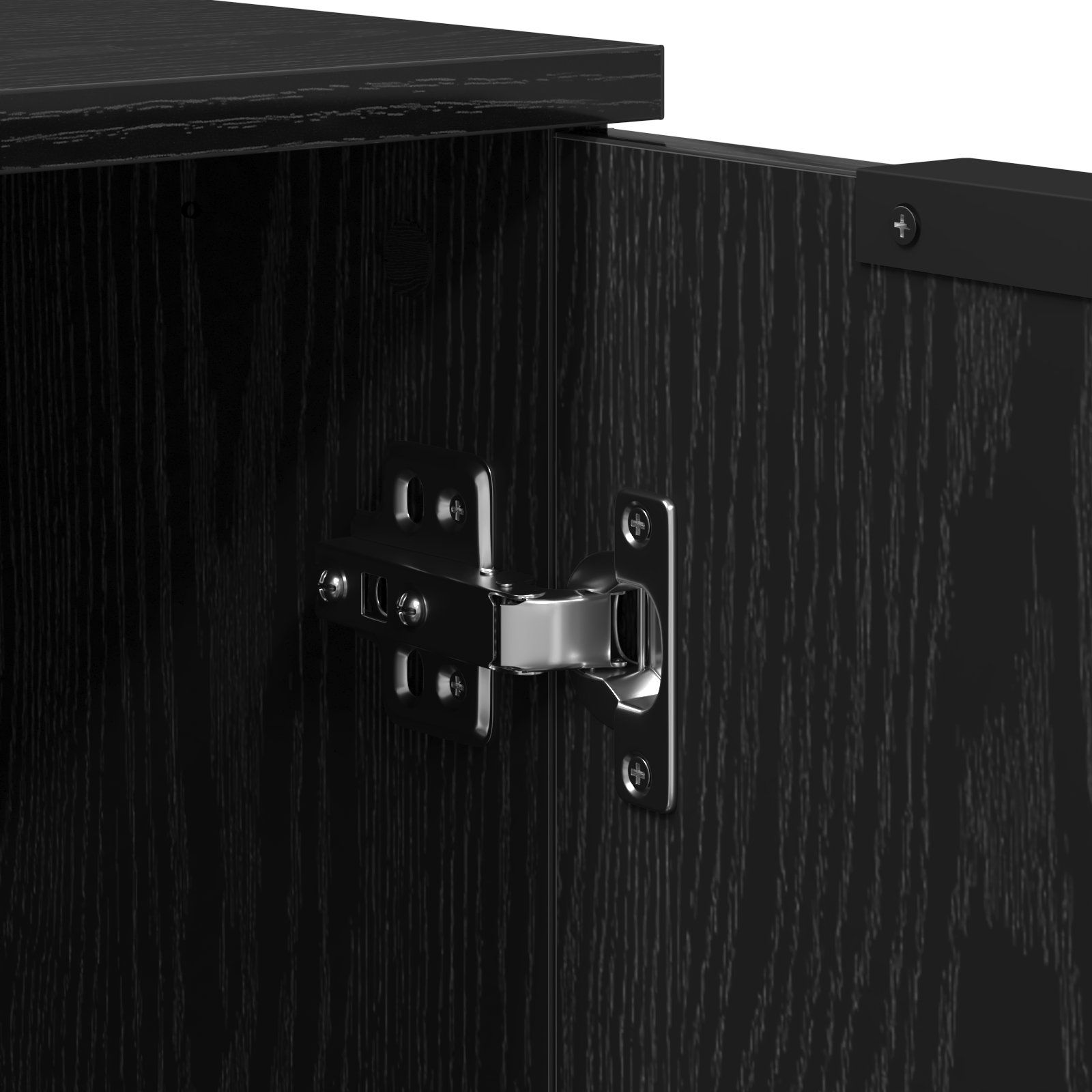 vidaXL Bufet 3 pcs Czarny Dąb Materiał drewnopochodny