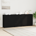 vidaXL Bufet 3 szt. Czarny Dąb 180 x 30 x 70 cm Drewno inżynieryjne
