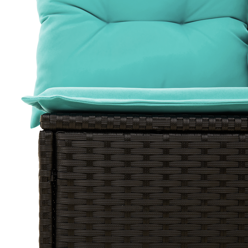 vidaXL Sofa Ogrodowa z poduszką Czarny 165 x 62 x 69 cm Polirattan