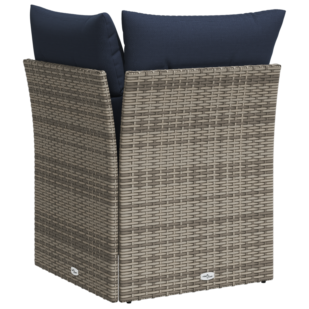 vidaXL Sofa Ogrodowa z poduszką Szary 62 x 62 x 69 cm polirattan