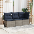vidaXL Sofa Ogrodowa z poduszką Szary 62 x 62 x 69 cm polirattan