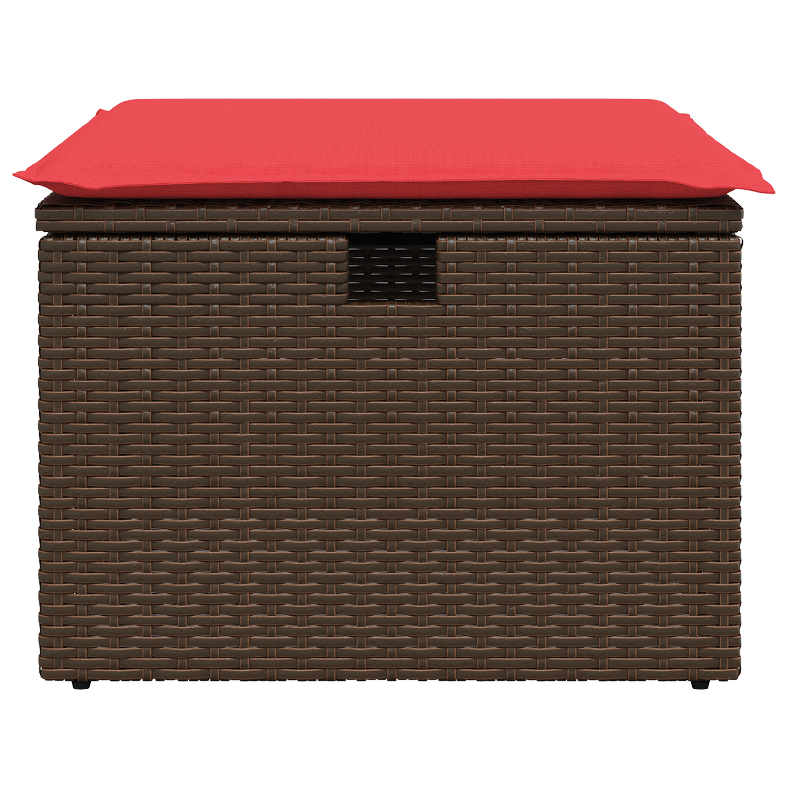 vidaXL Taboret ogrodowy z poduszką Brązowy 55x55x37 cm Polirattan