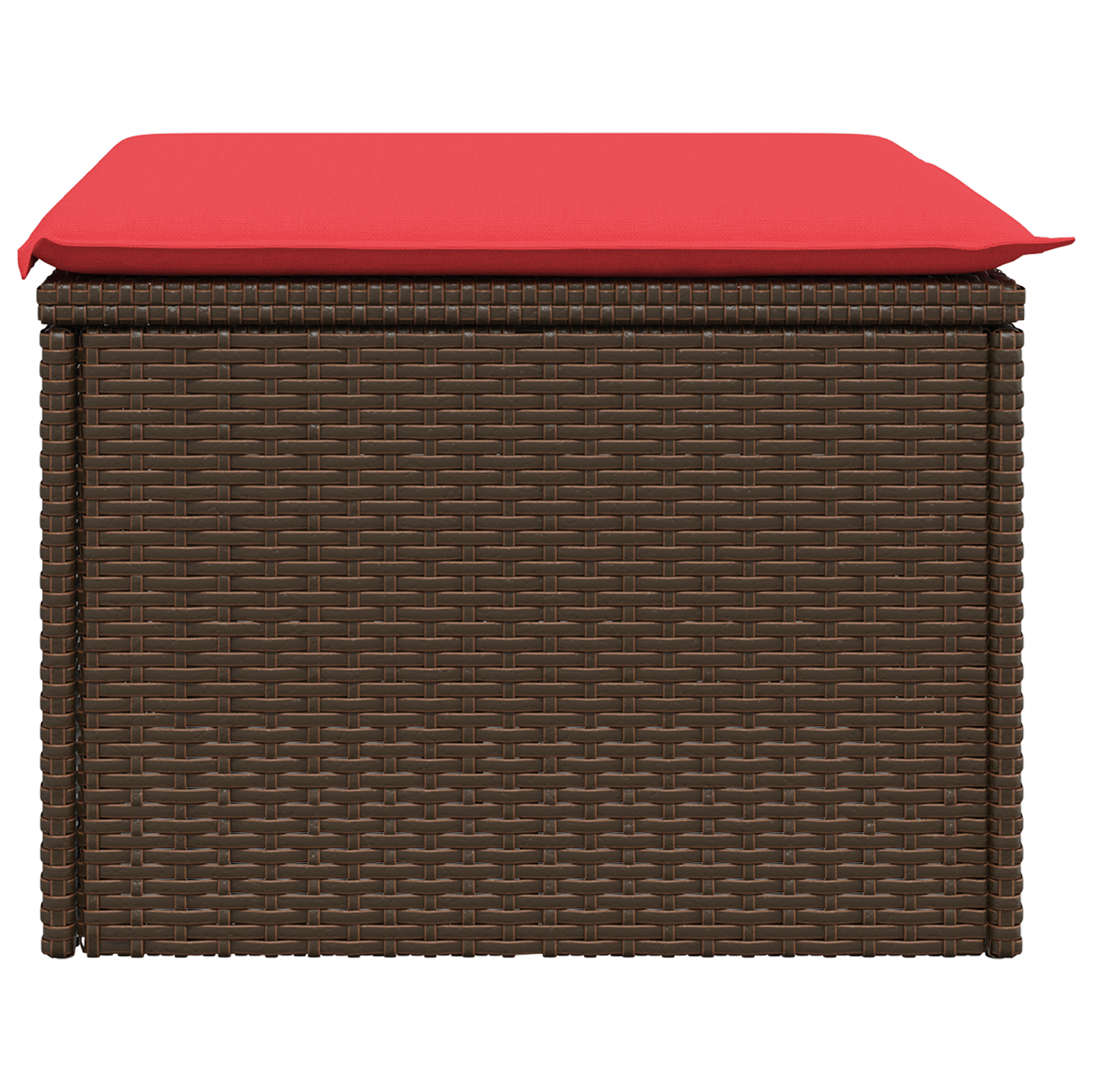 vidaXL Taboret ogrodowy z poduszką Brązowy 55x55x37 cm Polirattan