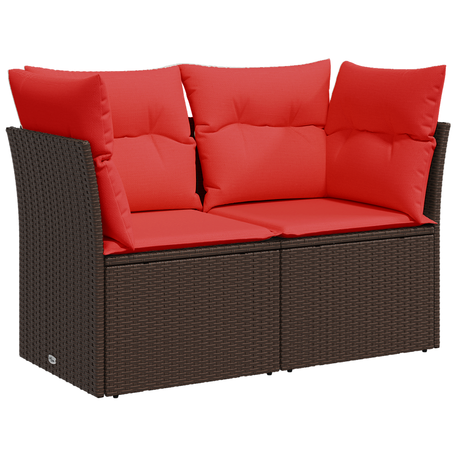 vidaXL Sofa ogrodowa z poduszkami 2-osobowa brązowa polirattanowa