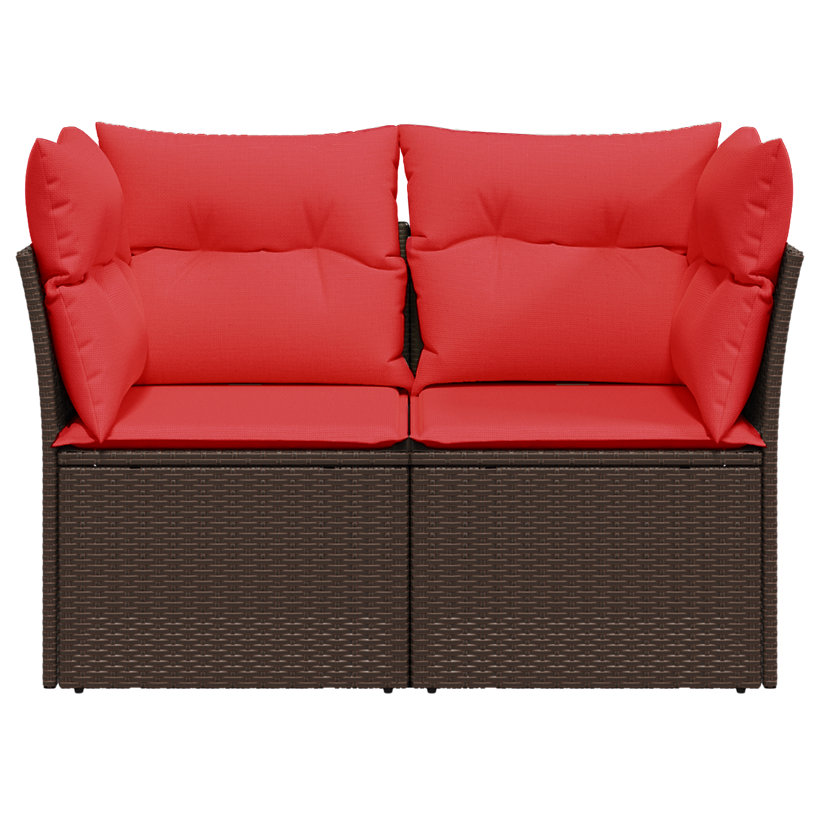 vidaXL Sofa ogrodowa z poduszkami 2-osobowa brązowa polirattanowa