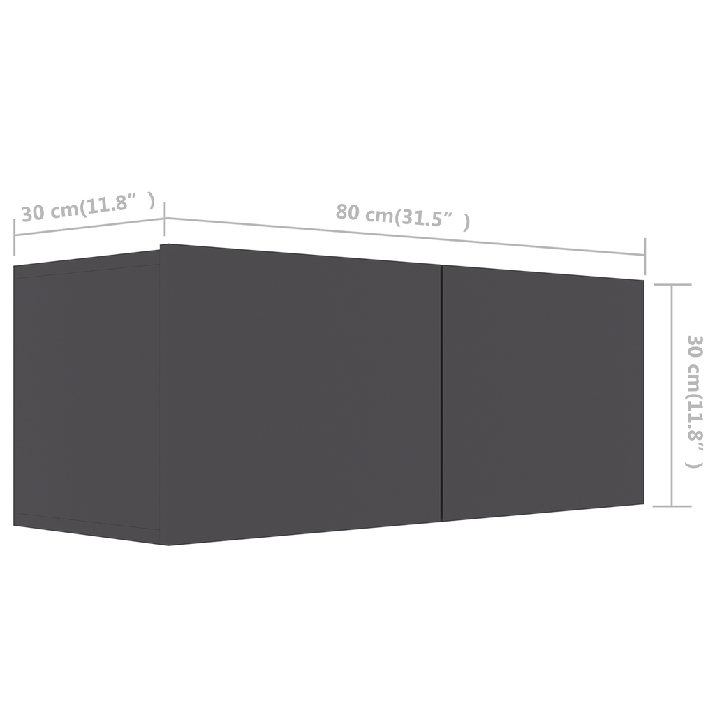 vidaXL | Szafka pod telewizor | Szary 80 x 30 x 30 cm