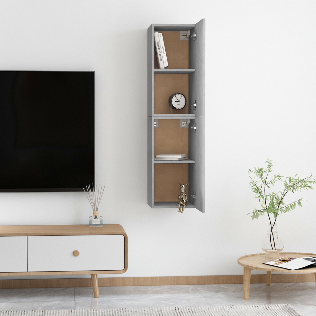 vidaXL | Szafka ścienna na telewizor | 2 pcs Betonowy szary