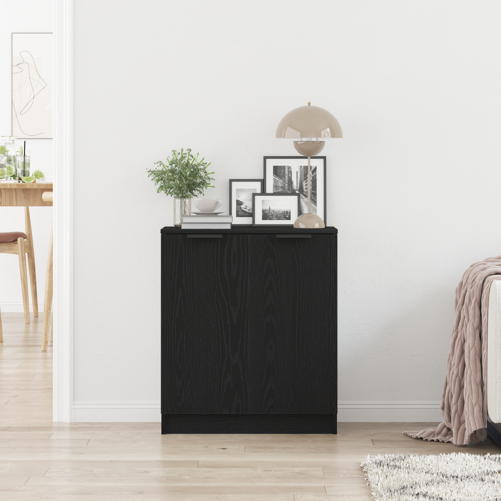vidaXL Bufet Czarny Dąb 60 x 30 x 70 cm Materiał drewnopochodny