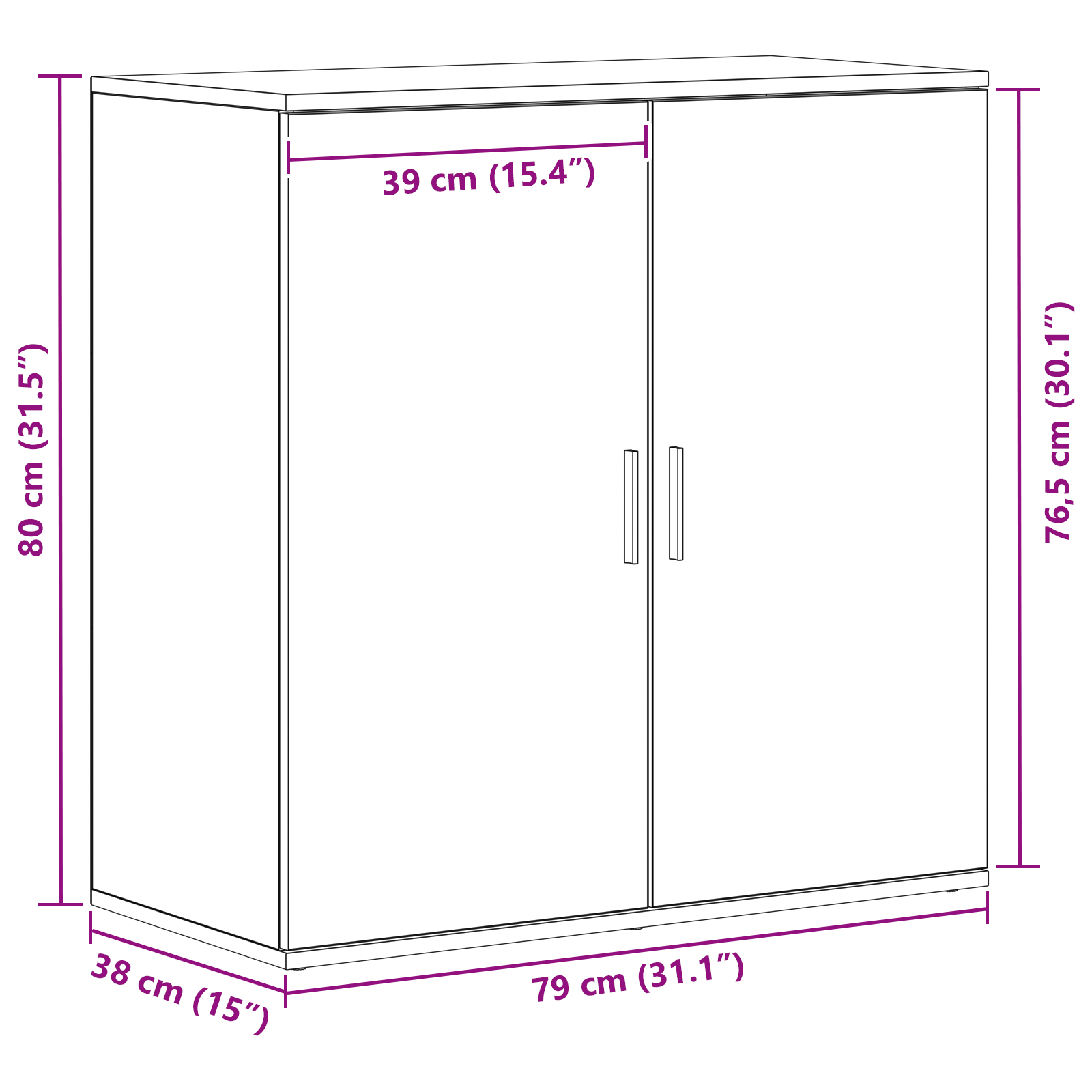vidaXL Bufet Czarny Dąb 79 x 38 x 80 cm Materiał drewnopochodny