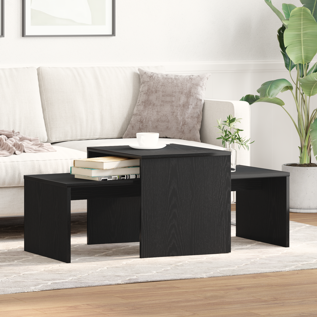 vidaXL Stolik gniazdowy Czarny Dąb 100 x 48 x 40 cm
