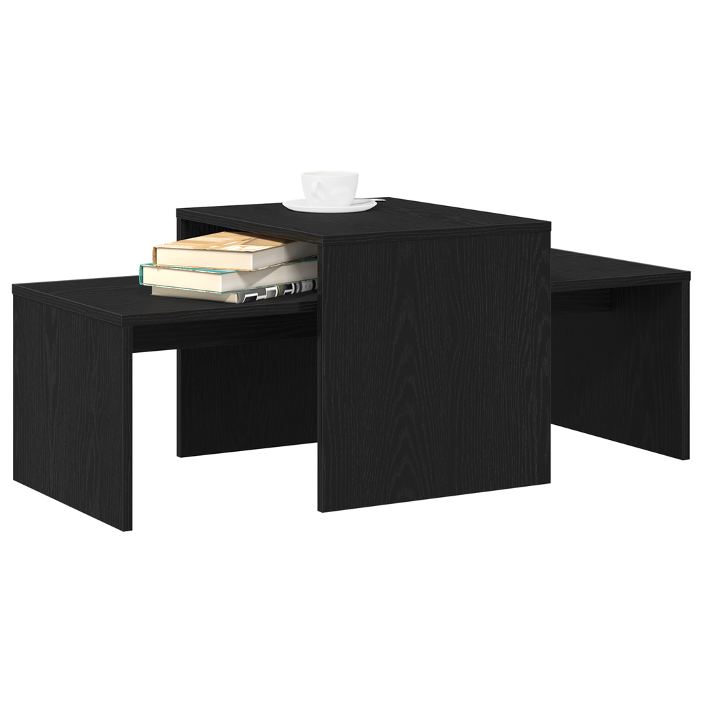 vidaXL Stolik gniazdowy Czarny Dąb 100 x 48 x 40 cm