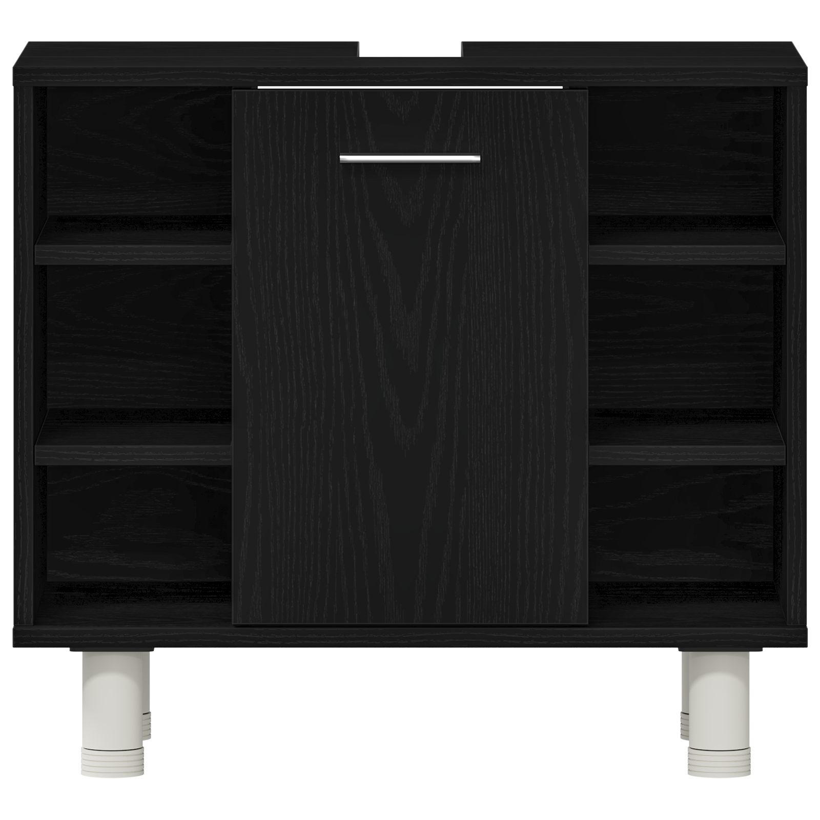 vidaXL Szafka Łazienkowa z półką z drzwiami Czarny Dąb 60 x 32 x 54 cm