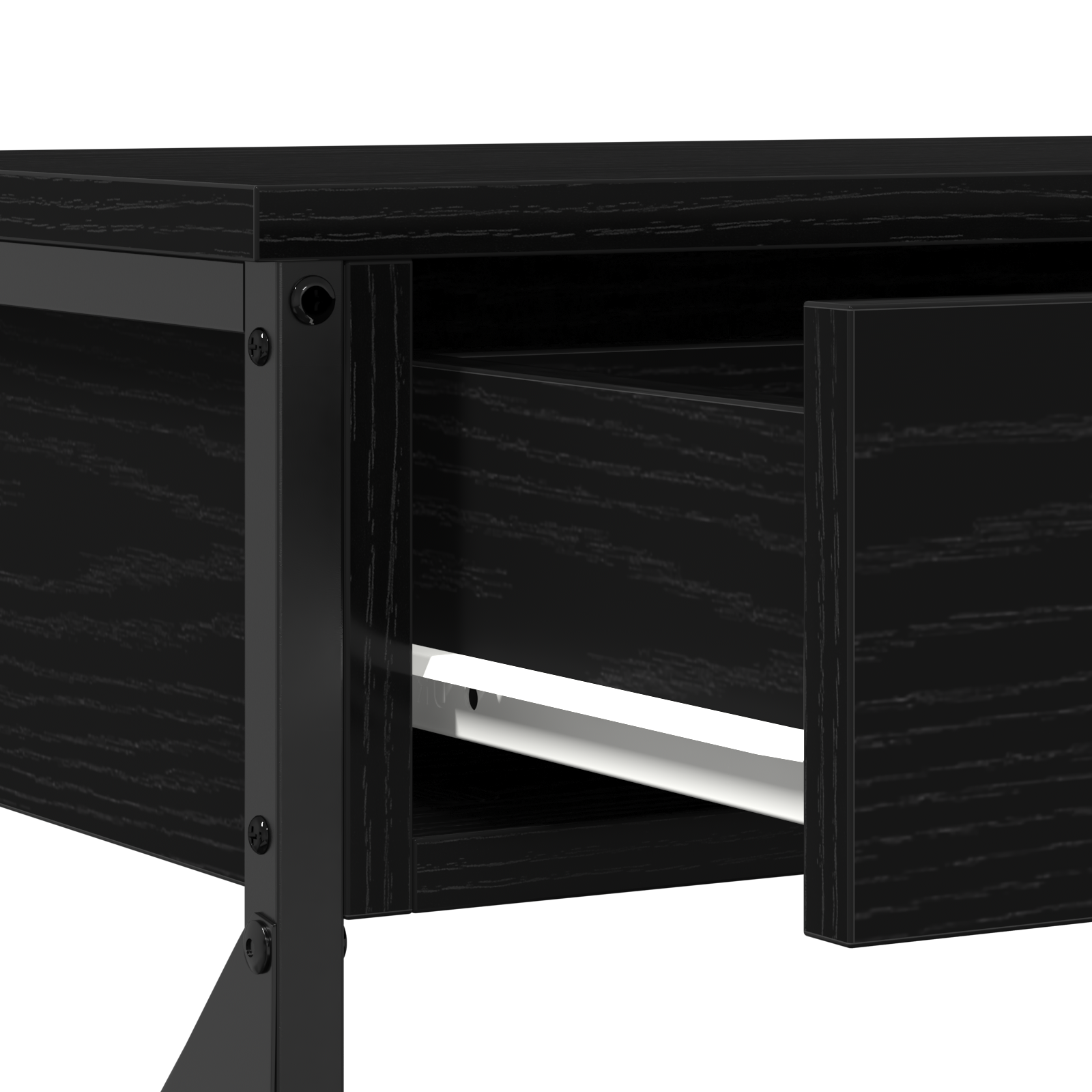 vidaXL Stół Konsolowy z szufladą z półką Czarny dąb 100 x 28 x 75 cm