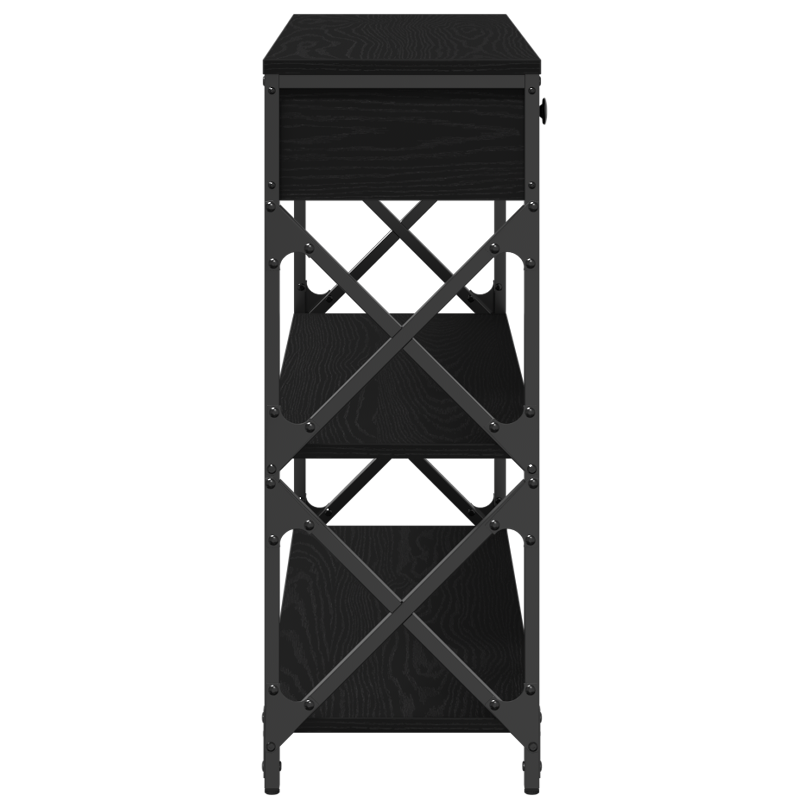 vidaXL Stół Konsolowy z szufladą z półką Czarny dąb 100 x 28 x 75 cm