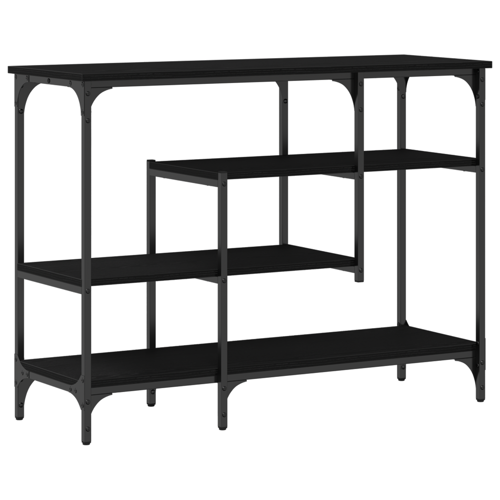 vidaXL Stół Konsolowy z półką Czarny dąb 100 x 35 x 75 cm
