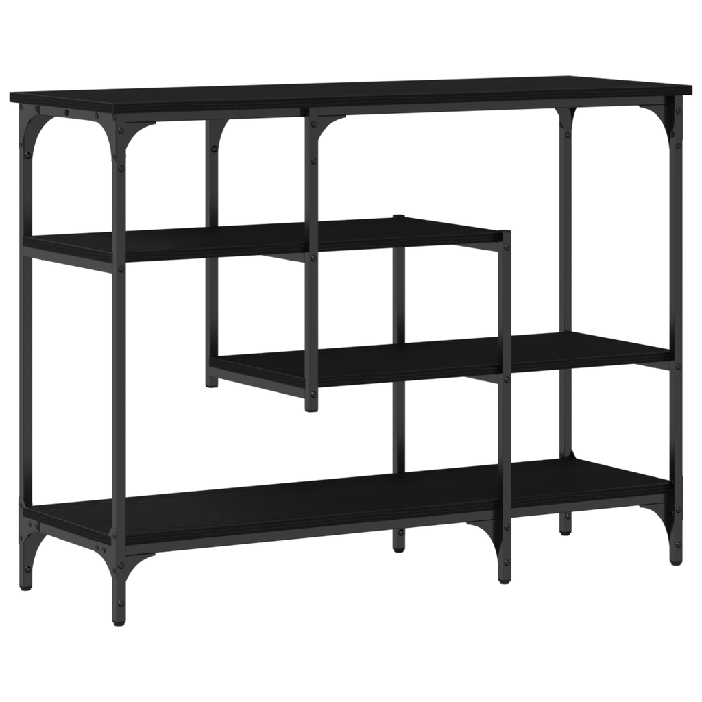 vidaXL Stół Konsolowy z półką Czarny dąb 100 x 35 x 75 cm