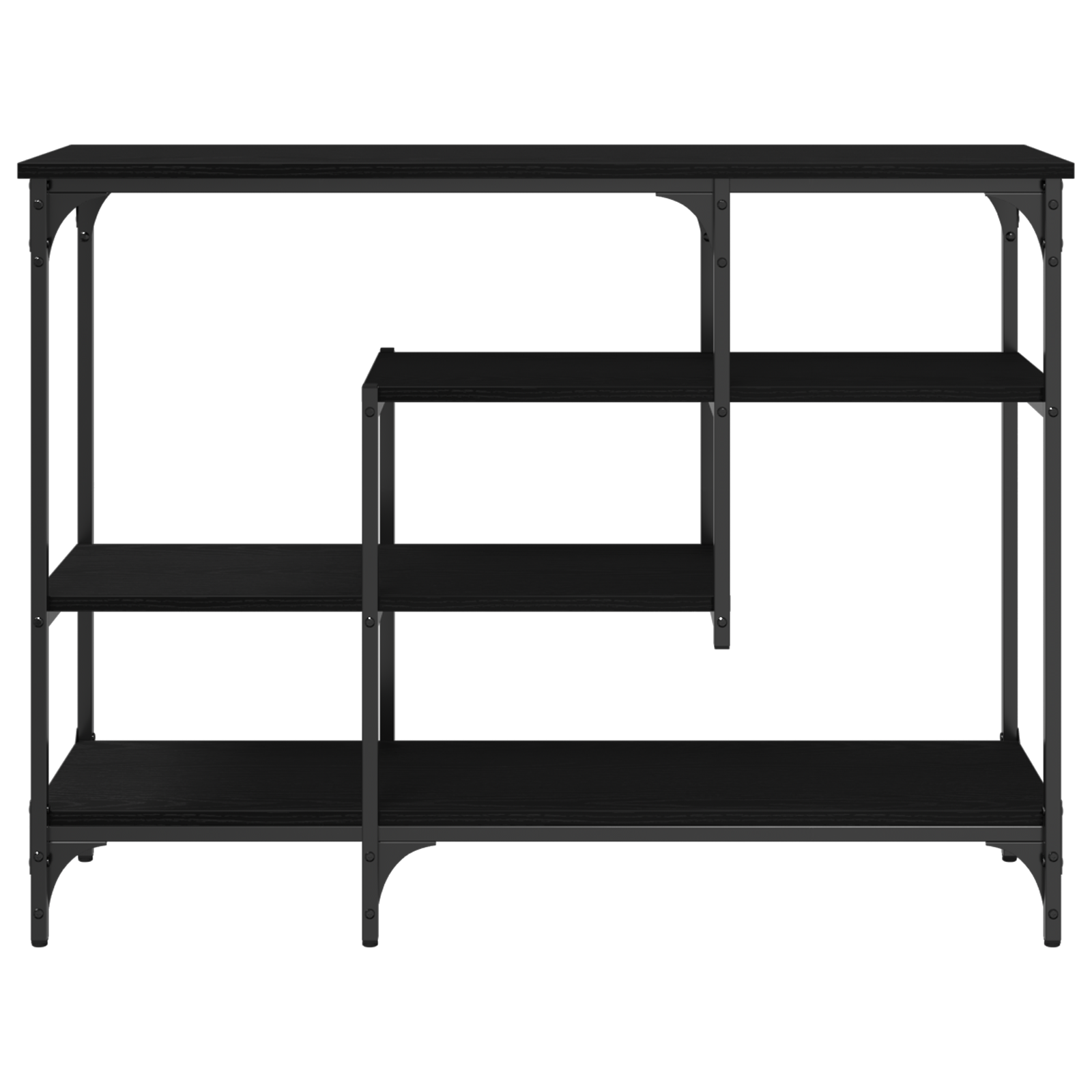 vidaXL Stół Konsolowy z półką Czarny dąb 100 x 35 x 75 cm