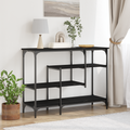 vidaXL Stół Konsolowy z półką Czarny dąb 100 x 35 x 75 cm